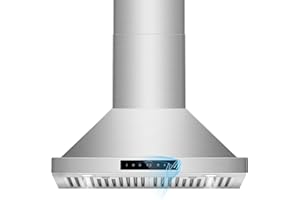 RAPSUAR 30 inch Range Hood Wall Mount, 1200 CFM with 4-Speed Gesture Sensing & Touch Control, Stainless Steel Ducted Kitchen Stove Vent Hoods with 2 LED Lights, Time Setting, Dishwasher-Safe Baffle Filters