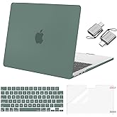 MOSISO Compatible with MacBook Air 13 inch Case 2026 2025 2024 2023 2022 M4 A3240 M3 A3113 M2 A2681,Plastic Hard Shell&Keyboard Cover&ScreenFilm&Type C for MacBook Air 13.6 inch Case, Emerald Green