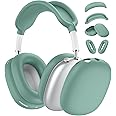 [4 in 1] Silicone Case Cover for AirPods Max USB-C (2024), Anti-Scratch Sweat-Proof Ear Pad Case Cover/Ear Cups Cover/Headband Cover Accessories Silicone Protector for AirPods Max (Pine Green)