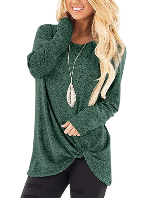 Bequemer Laden Damen Pullover Casual Weich Langarm Pullover Oberteil Tops Rundhals Pulli Lose Bluse Hemd Pullover Sweatshirt 