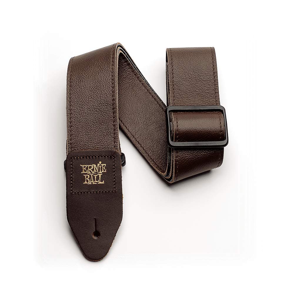 Ernie Ball 2 Inch Tri-Glide Italian Leather Strap - Brown