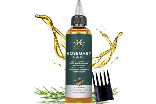 AVD Organics Rosemary Oil for Hair Growth | Infused with Biotin | Hair Strengthening, Nourishing and Volumizing | infused wit