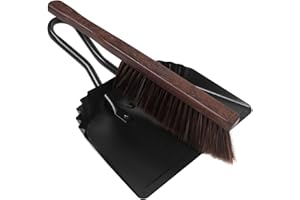 YANGBAGA Dust Pan and Brush Set-Handheld Angled DustPan and Hand Broom Set, Large dust pan with handle,Heavy Duty Metal Dustpan and Brush Set Home For Small Item Sweeping Rubber Coated Easy to Grasp Handle