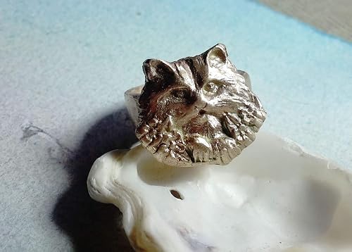 Unisex Ring Long Haired Cat Mainecoon Angora Ragdoll Handmade To