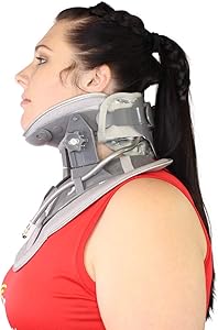 Cervical Neck Air Traction Collar and Stretcher- Relief for Neck and Shoulder Pain, Tension, Strain, or Pinched Nerves, Plus Improves Spine Alignment and Posture; Fully Adjustable by Brace Direct