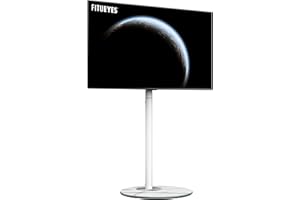 FITUEYES Design Corner TV Stand for 32 37 43 50 55 60 inch TV, Swivel Modern TV Stand Floor Mount with Wire Management Adjust