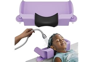 Lifewit Hair Washing Station For Kids, Neck Support Shampoo Bowl for Sink at Home, Portable Shampoo Buddy for Teens, Friend, Elderly, Purple