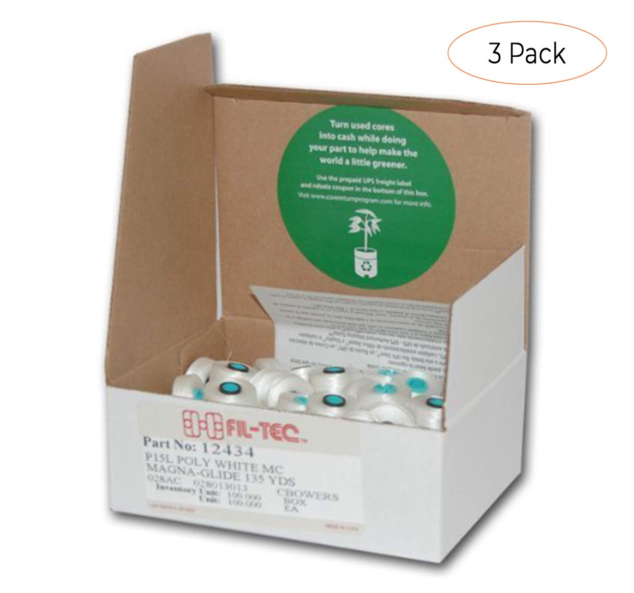 Magna-GlidePrewound"L" Bobbins White - 100 Count (Three Pack)