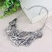 Qiyun (TM) Hollow Out Butterfly Antique Silver Festoon Bib Choker Collar Necklace