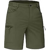 TACVASEN Men's Hiking Cargo Shorts 10" Quick Dry Lightweight Casual Summer Outdoor Golf Shorts with 5 Zipper Pockets