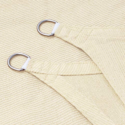 WOLTU Sonnensegel Wasserdicht 2x4m Quadratisch 95% UV Schutz Segeltuch 180 g/m² Polyester Sonnenschutz Schattenspender für Balkon Terrasse Garten, mit Befestigungsseilen,Creme – Bild 7