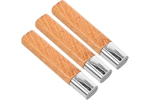 Artibetter 3Pcs Wooden Knife Handle Replacement Set Wooden Knife Handle Replacement Set Small Silver Straight
