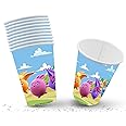 PC 10 Cartoon Sunny Bunnies 9 Oz Paper Cups - Add Whimsy to Your Drinks with Sunny Bunnies!