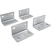 Vlaeng Dock Inside Corner Plate 4 Pcs, Stationary Dock Galvanized Steel Inside Corner, 5"x2.75"x2.75" Heavy Duty Boat Inside Corner Plate with 1/2" Holes, Thickness 6mm - NO Carriage Bolts