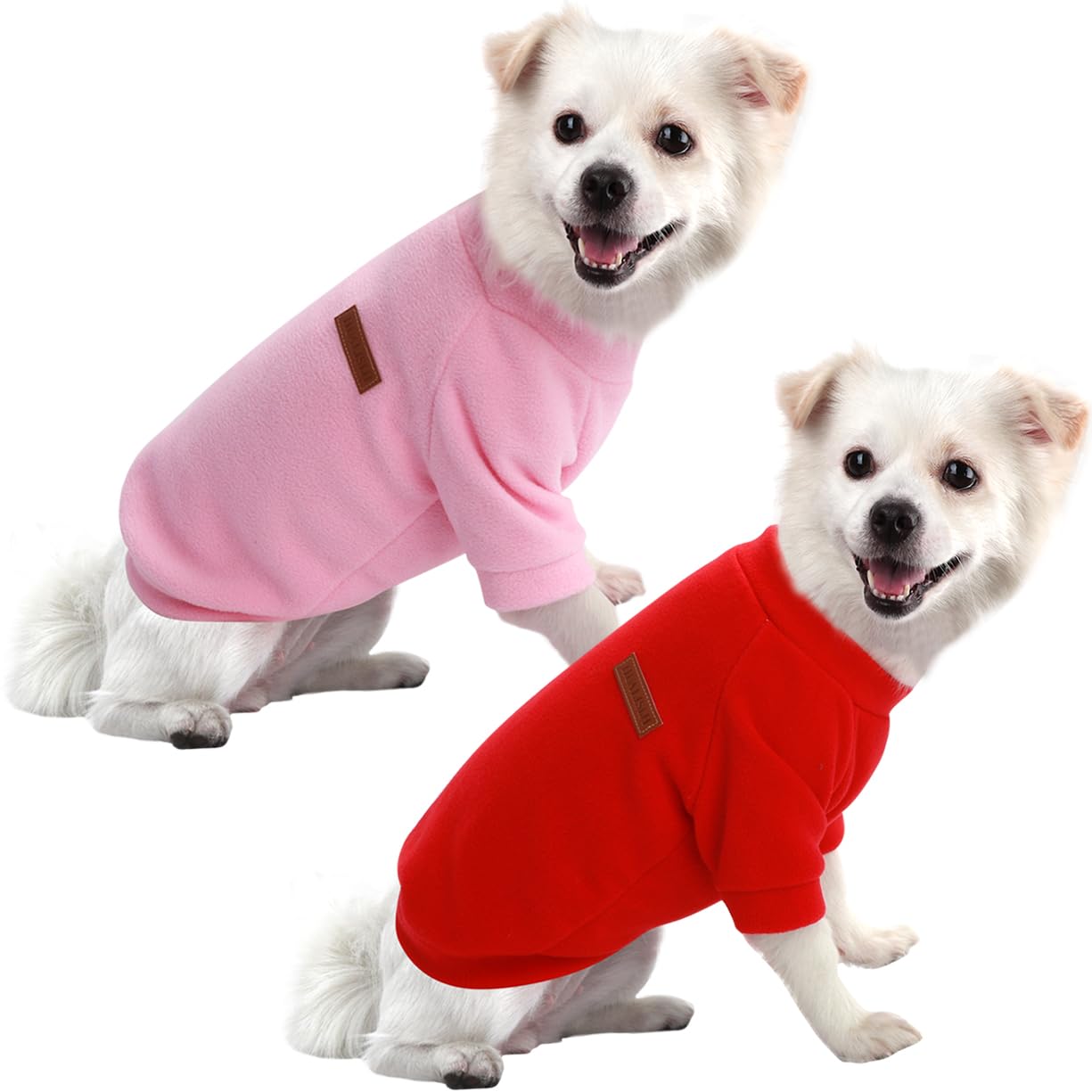 HuaLiSiJi Dog Jumper Dog Hoodie Puppy Fleece Jumper Chihuahua Clothes, Elasticity Softness Comfort and Warmth Easy to Take On and Off, Colour Vibrant (Red+Pink, 3XL)