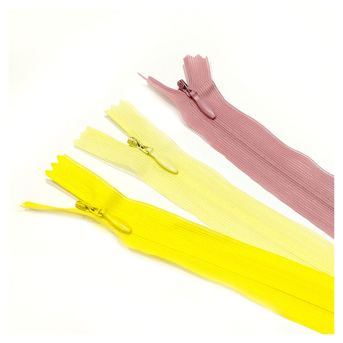 JYC CREATIVE Invisible Closed Zipper, Many Sizes and Colours Available, .3 Mesh, Fine Zipper, Elegant and Discreet for Sewing on Clothes, Dresses, Skirts, Sewing, (18cm, 3 Colours-1)