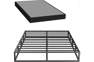 SUPERAY Full Box Spring, 10 inch Box Spring for Full Bed, Heavy Duty Metal Bed Frame with Fabric Cover, 3000lbs Max Weight Capacity Bed Base Mattress Foundation, Easy Assembly, Noise Free, Black