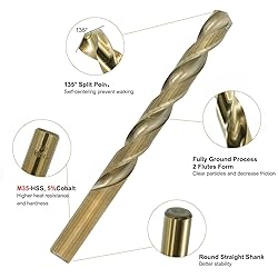 BEHAPPY Cobalt Drill Bit Set 21Pcs, M35 High Speed