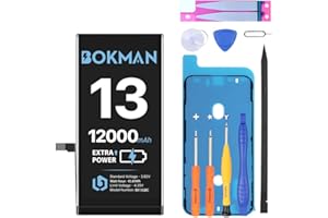 bokman for iPhone 13 Battery Replacement, 12000mAh High Capacity Li-ion Polymer Battery with All Tool Kits