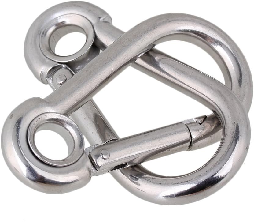 Ideaker Hook Eyelet Link, 80mm Silver 304 Stainless Steel
