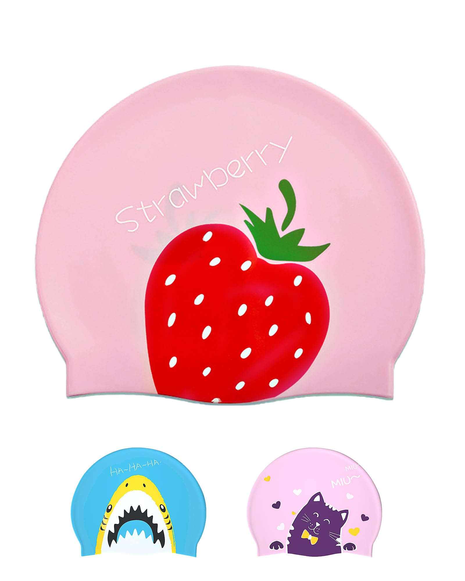 Swimming Cap Kids 6-14 - Swim Hat for Kids 6-14 Years Silicone & Waterproof