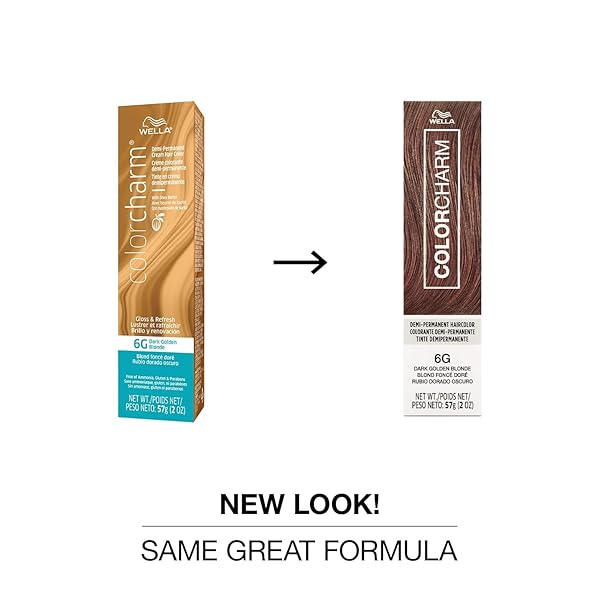 COLORCHARM DEMI PERMANENT HAIR COLOR, 6G DARK GOLDEN BLONDE, GLOSS, REFRESH & TONE, 2 FL OZ