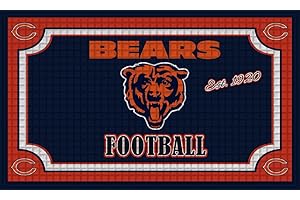 Team Sports America NFL Chicago Bears Embossed Outdoor-Safe Mat - 30" W x 18" H Durable Non Slip Floormat for Football Fans