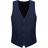 Zoushen Men's Suit Vest Business Formal Dress Vests for Men Solid Color Casual Wedding Tuxedo Waistcoat