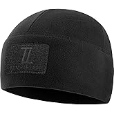 Temple Tape Tactical Beanie Hat - Front & Back Patch Panel - Multi Season Military Hats for Men - Mens Patch Army Beanies