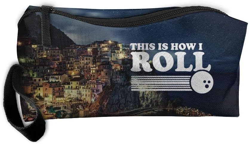 This Is How I Roll Funny Bowling Makeup Bag/Travel Cosmetic Bag/Brush Pouch Case With Zipper Carry Case