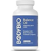 BodyBio Balance Oil - Omega 3 6 Supplement – Cold-Pressed Safflower & Flaxseed Oil – Supports Brain Function, Healthy Skin, and Mood