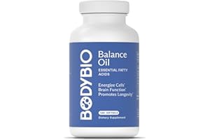 BodyBio Balance Oil - Omega 3 6 Supplement – Cold-Pressed Safflower & Flaxseed Oil – Supports Brain Function, Healthy Skin, and Mood