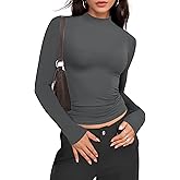 YOGINGO Women's Mock Turtle Neck Long Sleeve T-Shirt