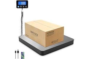 IONSNO Digital Shipping Scale, 5g High Accuracy 440 lb Postal Scale with Hold and Tare Functions for Parcels/Luggage/Home, Manual/Auto Shutoff, Extended LCD Display, Batteries and AC Adapter Included