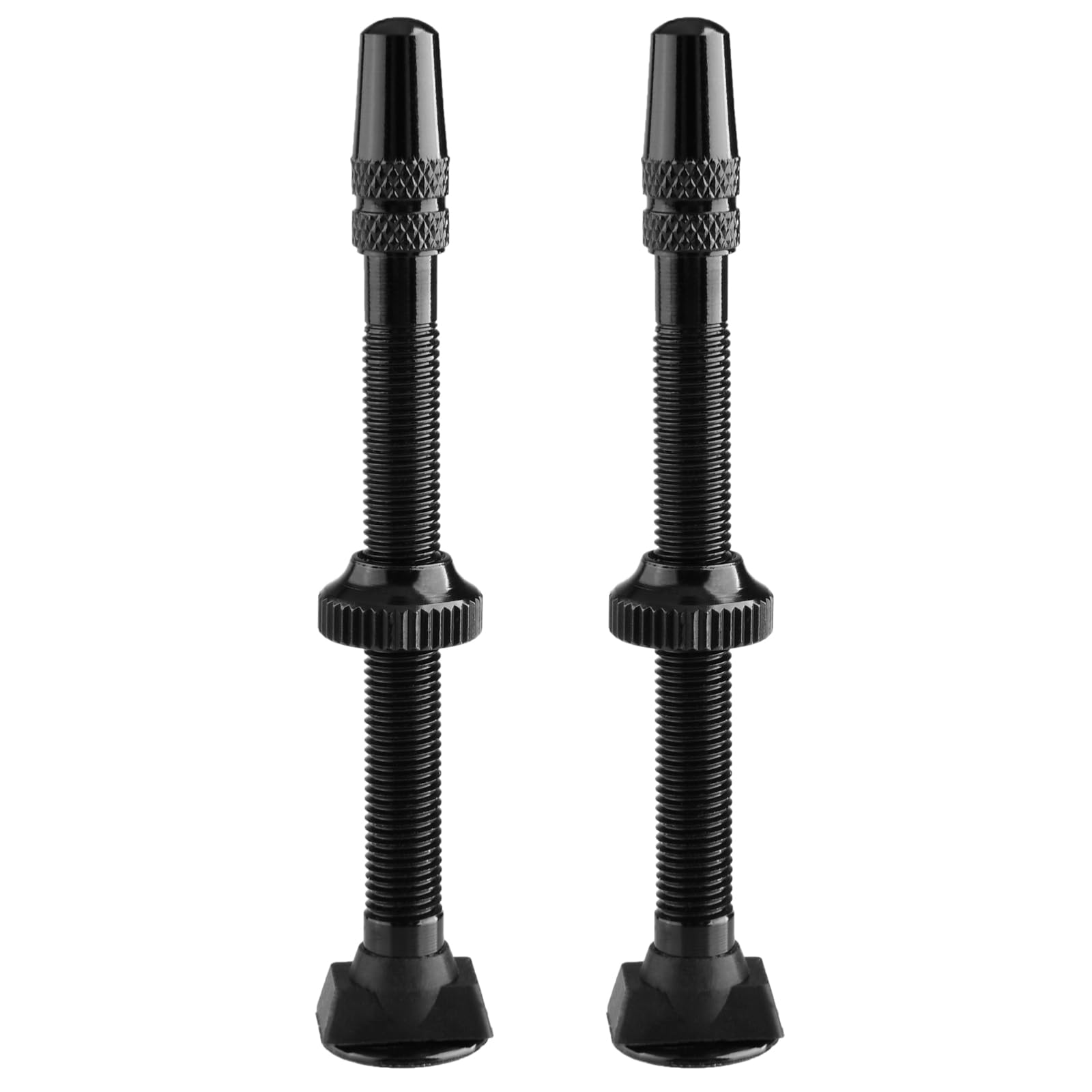 TRIWONDER Bicycle Tubeless Presta Valve Stem 60mm Tire Tubeless Valve for Vacuum Tire of Mountain Road Bike (Black, 2 Pcs)