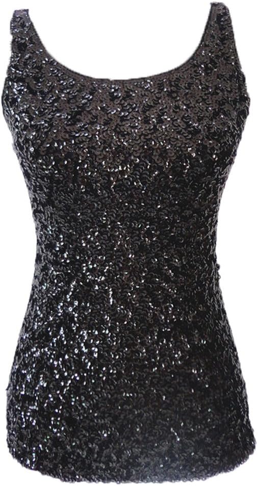 MapleClan Party Club Wear Glitter Sequined Women's Vest Tank Top