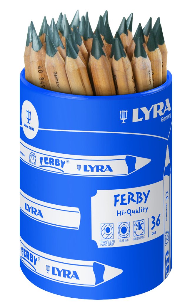 LYRA Ferby Wooden Chunky Graphite Pencils, 36 Pieces, Easy To Hold, Schoolpack, For Young Children & Primary Schools