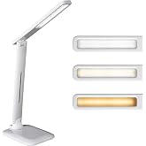 OttLite Slimline LED Desk Lamp, White | ClearSun LEDs Reduce Eyestrain | 3 Brightness Settings | 3 Color Temperature Modes | Height Adjustable