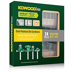 KOWOOD Pro Router Bits Sets of 24Z Pieces 1/4 Inch