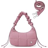 WESTBRONCO Small Puffer Shoulder Bag, Quilted Crescent Crossbody Bags for Women Nylon Daily Purse, Womens Puffy Handbags