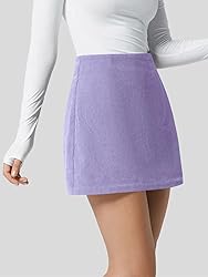 Wenrine Womens Mini Skirt High Waisted Basic Casual