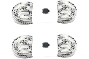 Silfrae Waxed Skate Hockey Laces, Sold in Two Pairs, Heavy Duty, Perfect for Hockey, Roller Derby, and Skates, and Boots, Multi-Size and Multi-Color Available. (White, 84")