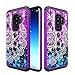 Zase Case Compatible Samsung Galaxy S9+ Plus, Galaxy S9 Plus Case Dual Layer Protection [Jewel Rhinestone] Shockproof Slim Hard Shell Sparkly Crystal [Bling Diamond] (Purple Blue Mandala Flower)