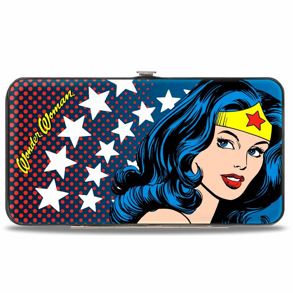 Buckle-Down Unisex Hinge Wallet-Wonder Woman Purse, multicoloured, 7" x 4"