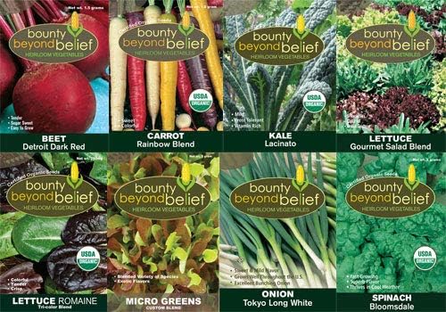 "Second Season" Heirloom Vegetable Seeds for Fall Planting - Non GMO, Open Pollinated Veggie Seed Packets - Beet Carrot Kale Lettuce Micro Greens Arugula Spinach Pack