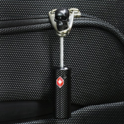 YiF Authorized New Design TSA Approved Security Travel Suitcase Luggage Bag Lock Padlock with Skull Head (Black)
