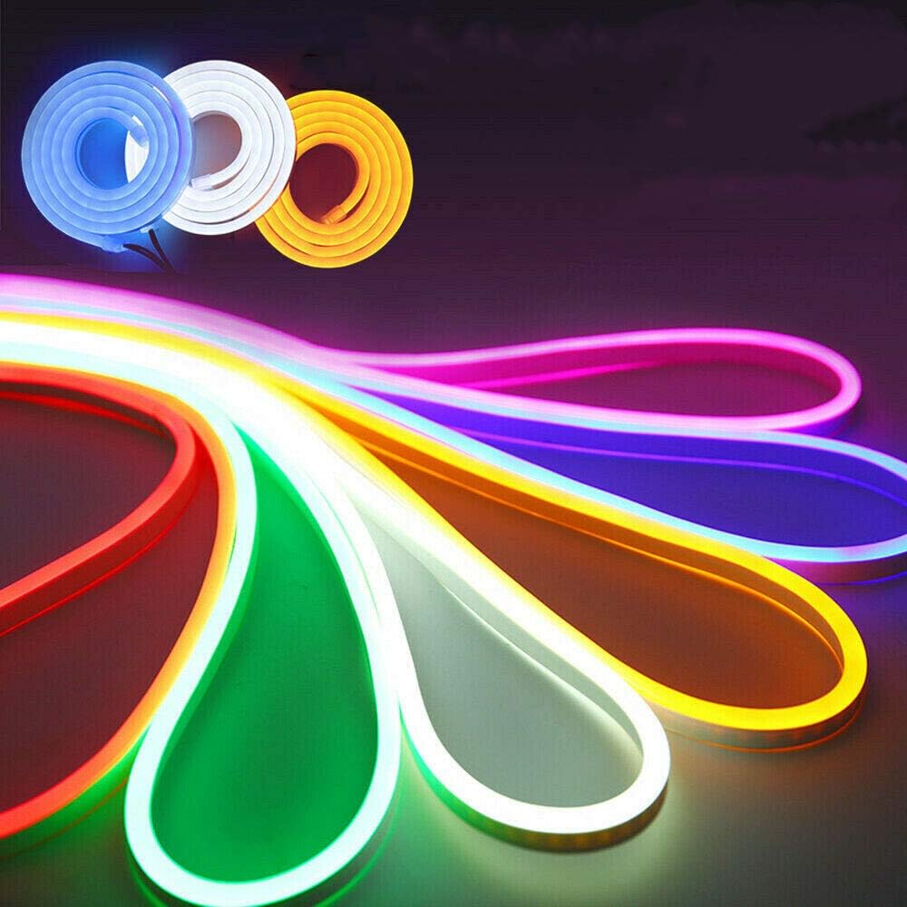 LED Neon Light, Colorful 110V Outdoor Waterproof Flexible Light Strip Silicone Tube Apply to Home DIY Party Festival Decoration Advertising Signboard