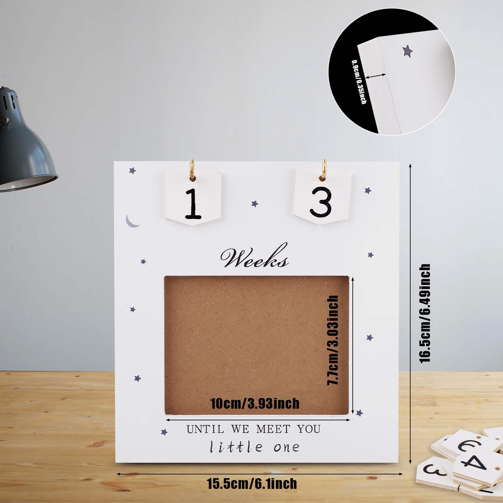 Sonogram Picture Frame, Baby Sonogram Photo Frame Ultrasound Picture Frame Countdown Weeks Pregnancy Announcement Picture Frames Meet Your Baby Decor