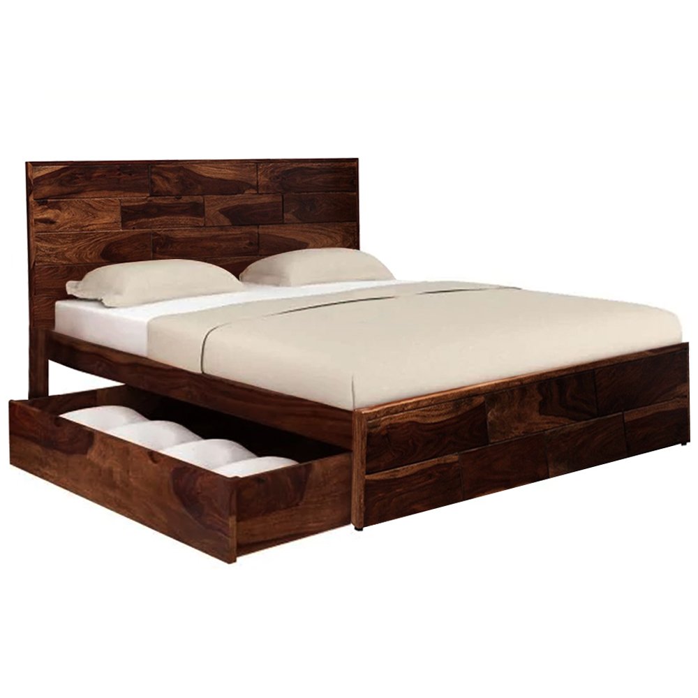 Bricklin Teak Wood King Size Bed with Storage Teak from Ghana Best