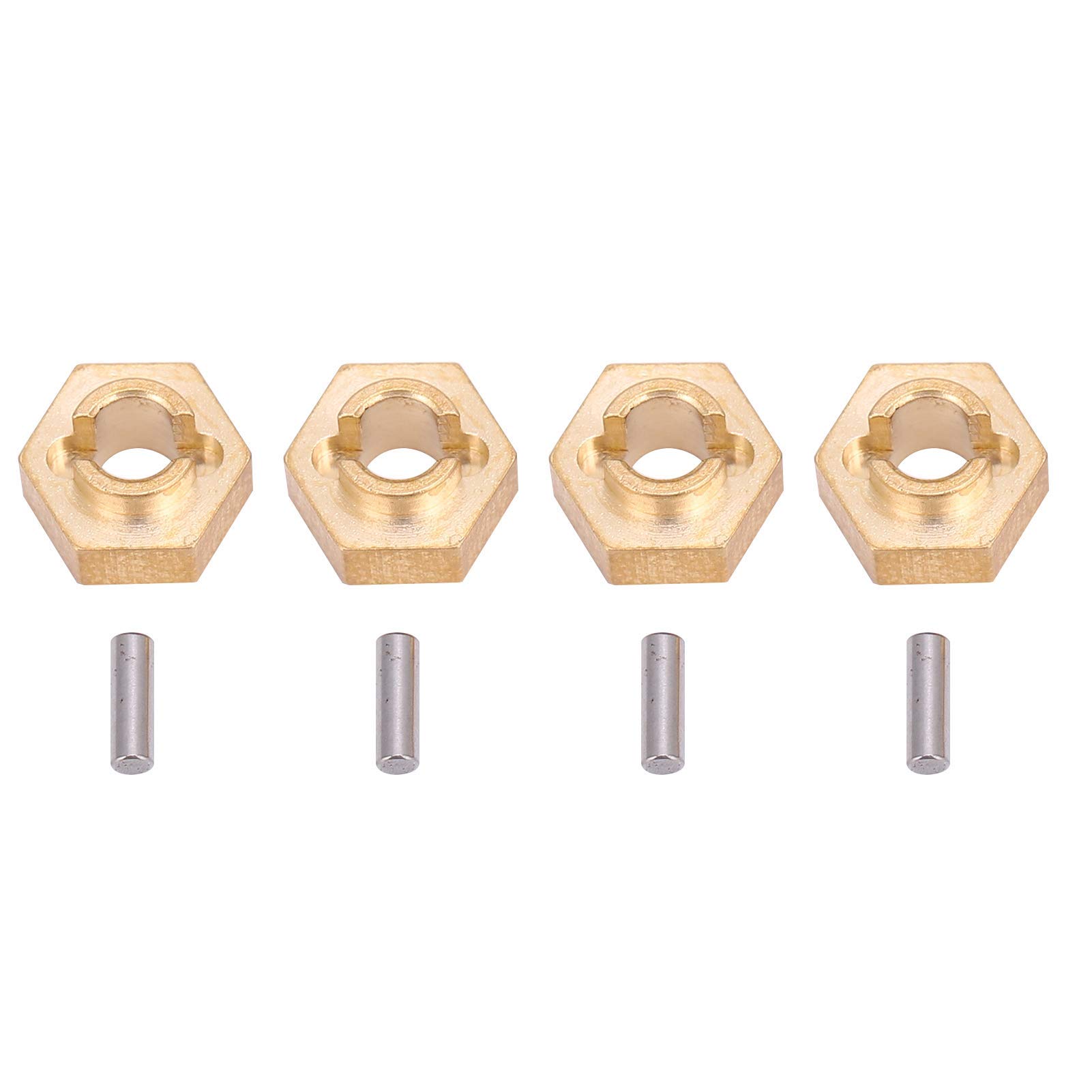 VGEBY RC Hex Adapter, 4Pcs 3MM Brass Wheel Hex Hub Adapters Compatible with Axial SCX24 90081 1/24 RC Car Model Toys Car Model Accessories